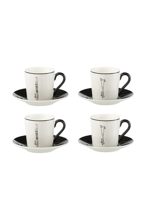 J-Line set šalica za kavu s tanjurićem od keramike 11,2 x 11,2 x 6 cm 49239