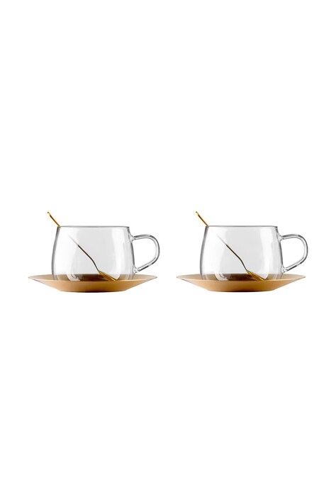 Vialli Design filiżanka ze spodkiem ze szkła borokrzemianowego 400 ml 2286