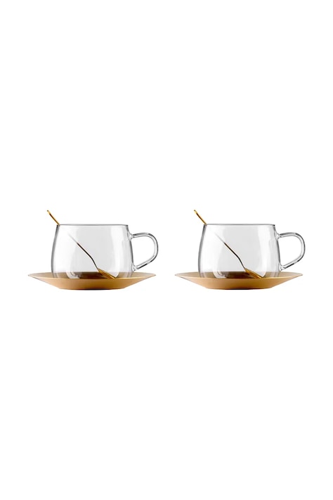 Vialli Design filiżanka ze spodkiem ze szkła borokrzemianowego 400 ml 2286