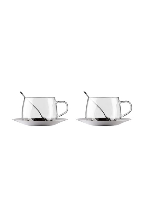 Vialli Design filiżanka ze spodkiem ze szkła borokrzemianowego 400 ml 2279