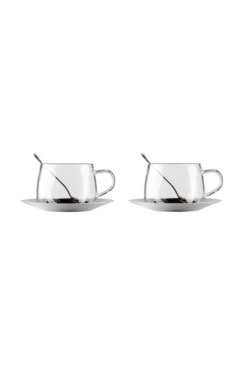 Vialli Design filiżanka ze spodkiem ze szkła borokrzemianowego 400 ml 2279