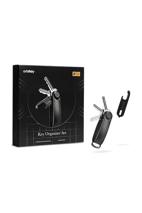 Futrola za ključeve i set višenamjenskog alata Orbitkey Hybrid Leather 8,5 cm boja: crna