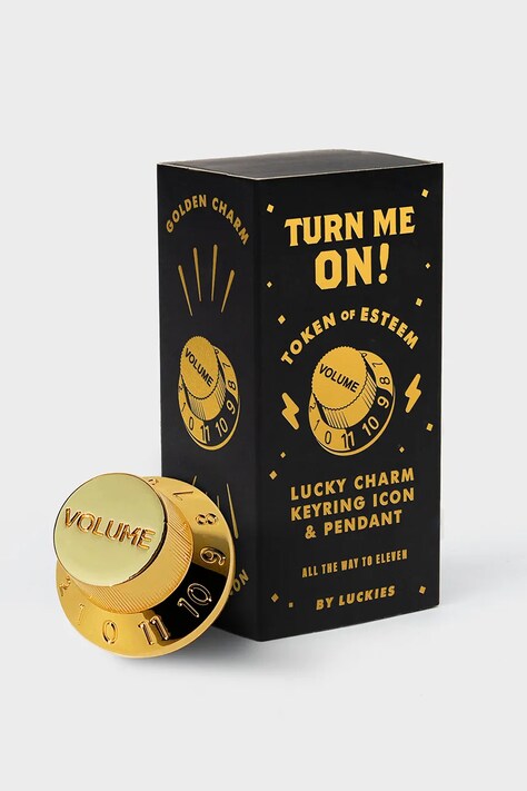 Luckies of London talizman kieszonkowy Turn Me On 2 cm kolor żółty