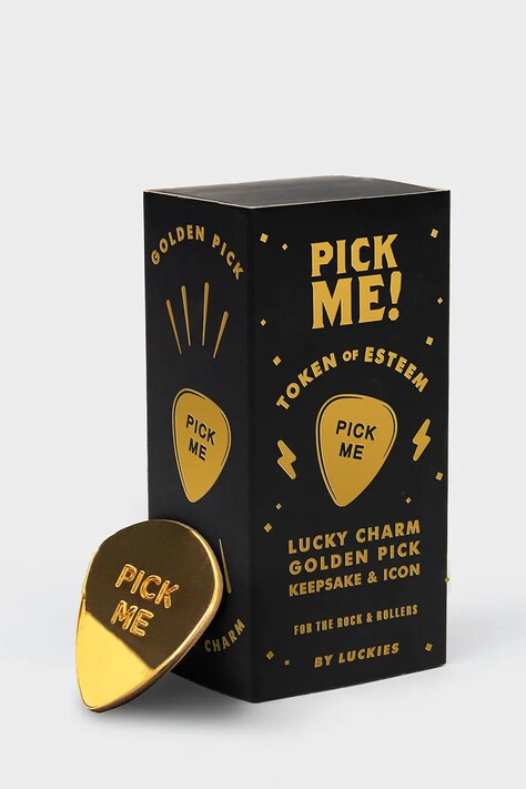 Luckies of London talizman kieszonkowy Pick Me 2,9 x 3,3 cm kolor żółty