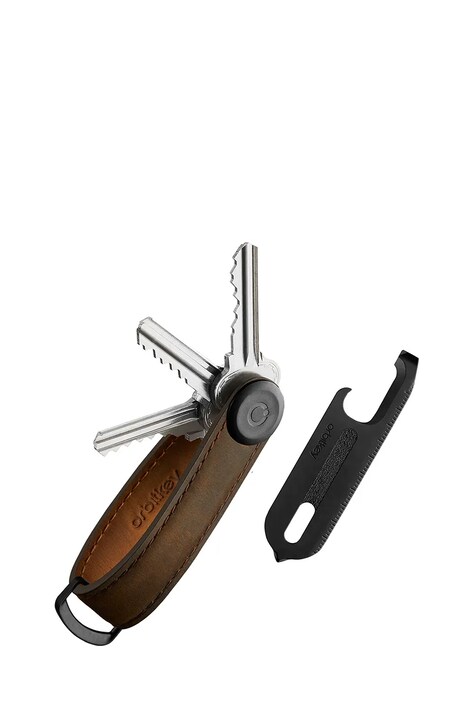 Orbitkey zestaw prezentowy: organizer na klucze i multitool Crazy Horse kolor brązowy