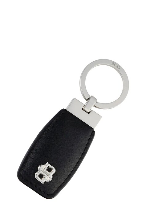 BOSS brelok do kluczy Double B Black & Chrome kolor czarny