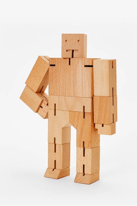 Areaware figurka dekoracyjna Cubebot M 34 x 24 cm kolor beżowy