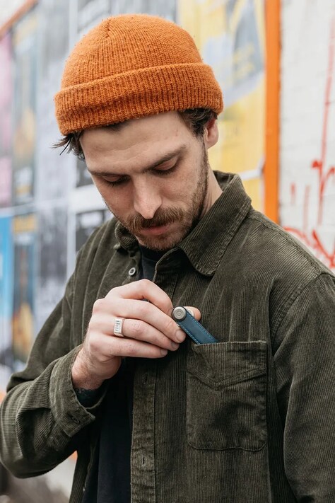 Orbitkey etui na klucze skórzane kolor niebieski
