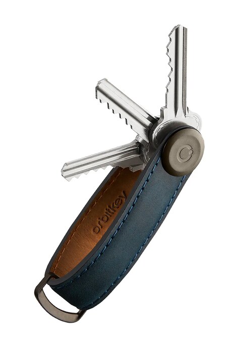 Orbitkey etui na klucze skórzane kolor niebieski