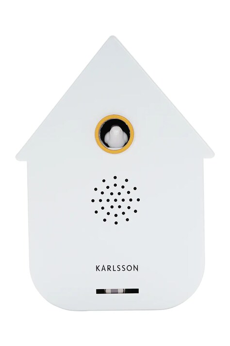 Karlsson zegar ścienny z kukułką Modern Cuckoo 11,5 x 7,5 cm kolor biały