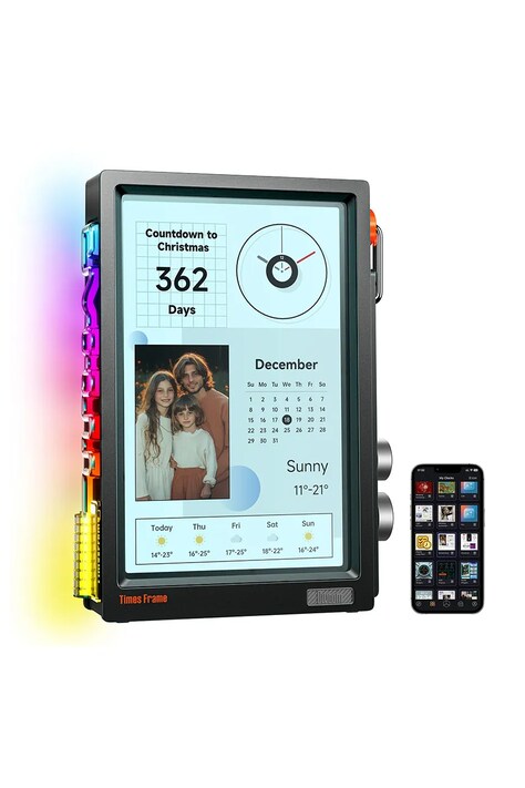 Divoom multimedialny wyświetlacz informacyjny Times Frame 25,4 x 13,97 x 2,51 cm kolor czarny