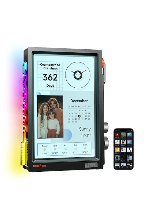 Divoom display multimediale informativo Times Frame 25,4 x 13,97 x 2,51 cm colore nero