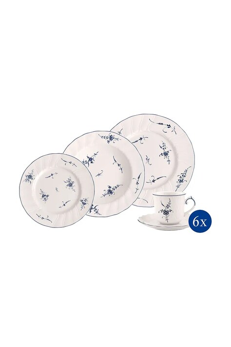 Villeroy & Boch zestaw obiadowy dla 6 osób Vieux Luxemburg 30-pack kolor niebieski