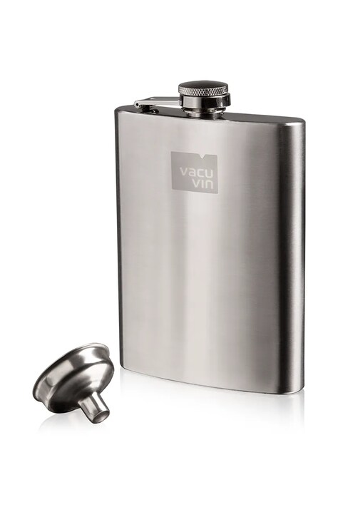 Vacu Vin piersiówka z lejkiem 9,6 x 18 x 2,8 cm kolor szary