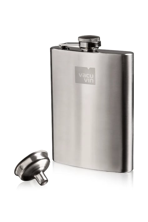 Vacu Vin piersiówka z lejkiem 9,6 x 18 x 2,8 cm kolor szary