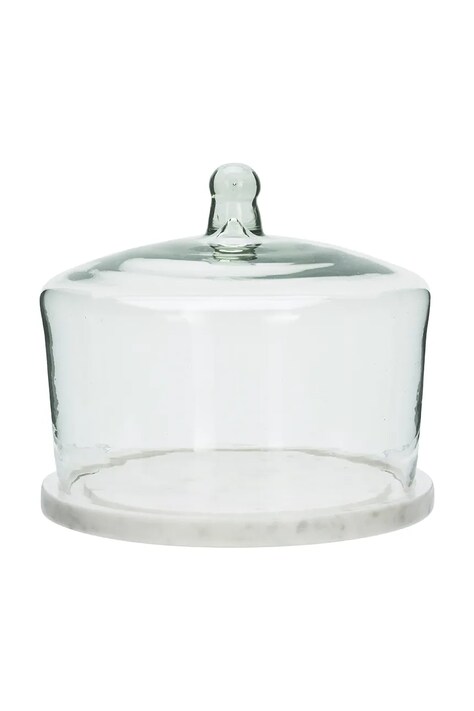 Madam Stoltz patera z kloszem 20 x 17 cm kolor transparentny LAB.6954