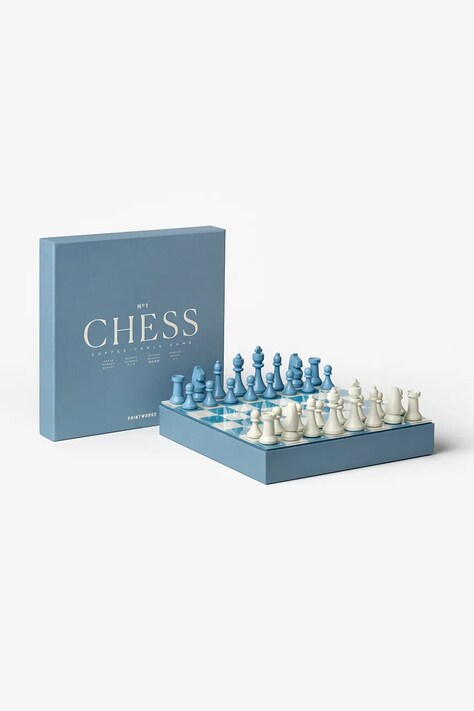 Printworks szachy Classic Chess 24 x 24 cm kolor niebieski PW00755