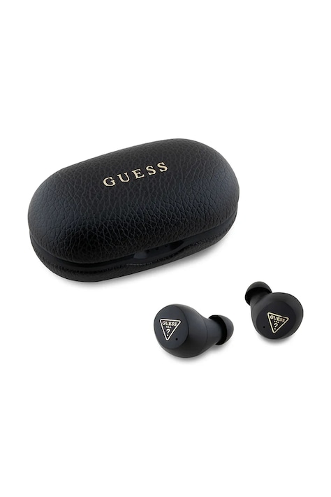 Бездротові навушники Guess Grained Classic Logo колір чорний