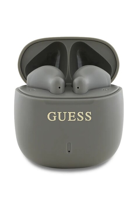 Guess căști wireless Printed Classic Logo culoarea gri