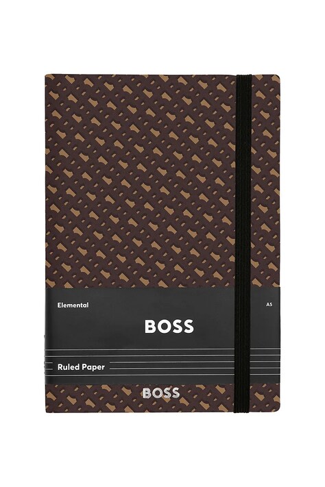 BOSS notatnik Monogram A5 kolor brązowy