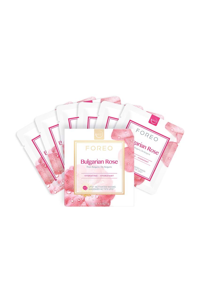 Ufo aktivacijska hidratantna maska ​​za kožu bez sjaja FOREO Bulgarian Rose 6-pack