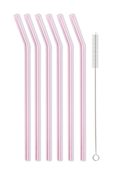 Vialli Design Набір скляних трубочок зі щіточкою (6-pack)