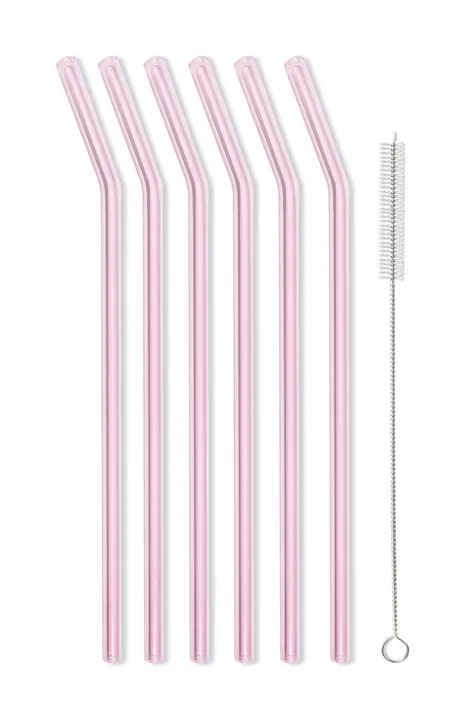 Vialli Design set cannuccie di vetro con spazzolino (6-pack)