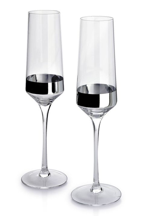 Affek Design zestaw kieliszków do szampana Mirella Silver 220 ml (2-pack)