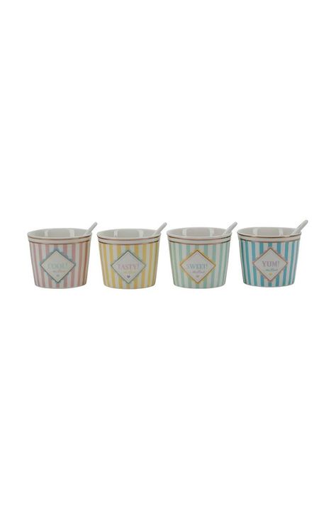 Miss Etoile set skodelic za sladoled z žlicami (4-pack)