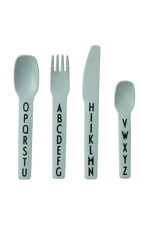 Komplet otroškega jedilnega pribora Design Letters Kids cutlery 4-pack