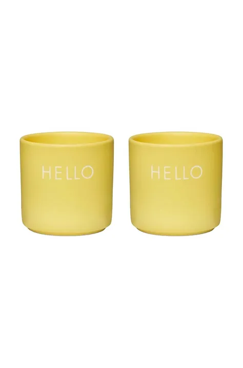 Set kozarcev za jajca Design Letters Yello Hello 2-pack