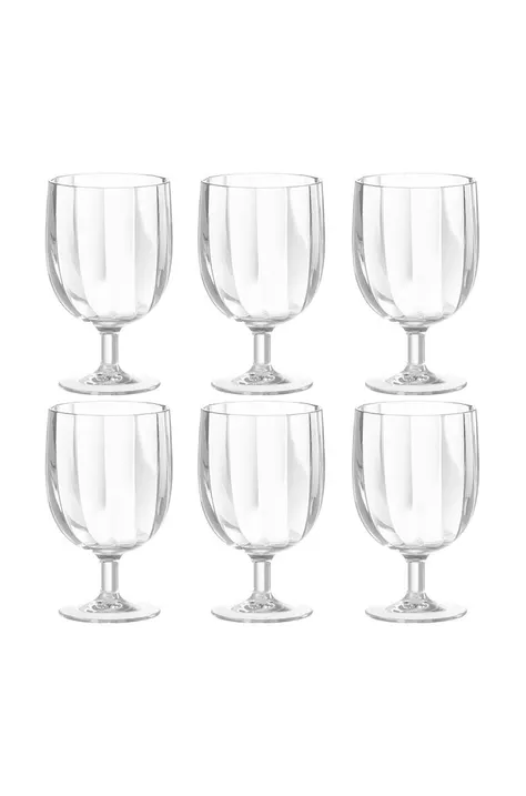 Komplet kozarcev za vino J-Line Glass Plastic 6-pack