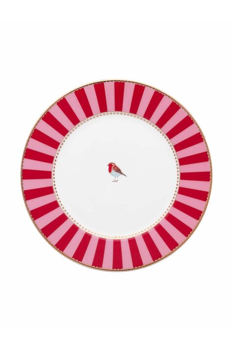 Pip Studio zestaw talerzy Love Birds Stripes Red 6-pack