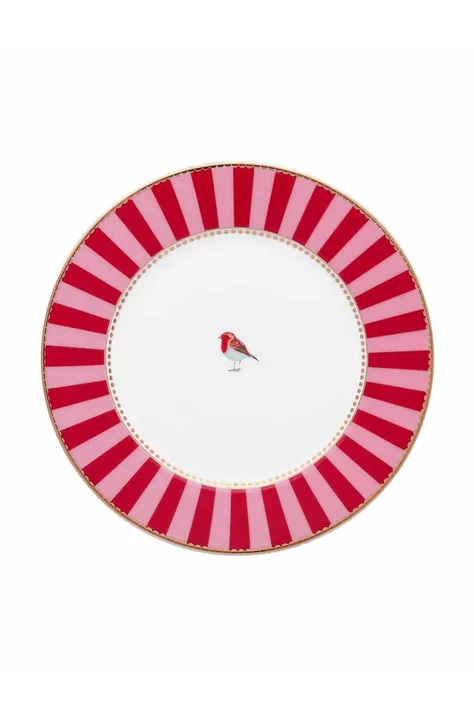 Pip Studio tányér szett Love Birds Stripes Red 6 db