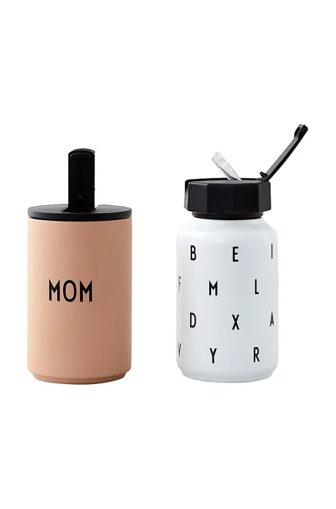 Pohár a fľaša Design Letters Mom and Mini