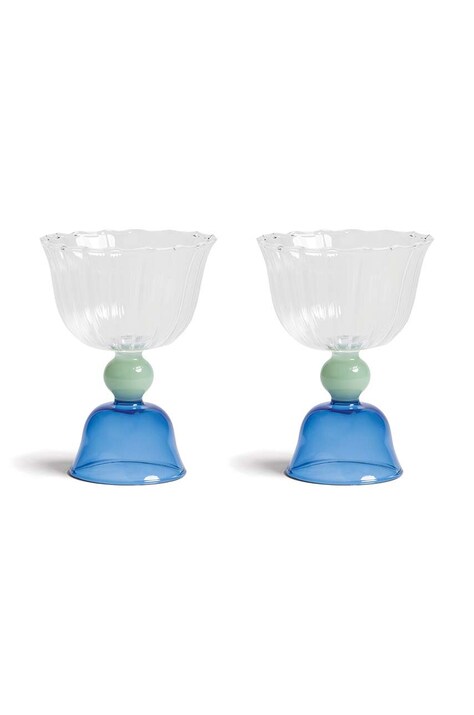 &k amsterdam set de pahare de vin tulip blue 200 ml 2-pack