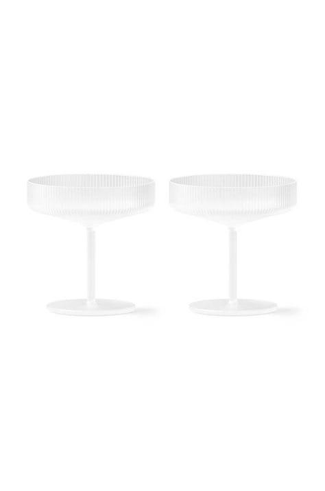 Σετ ποτηριών σαμπάνιας ferm LIVING Ripple Champagne Saucers 150 ml 2-pack
