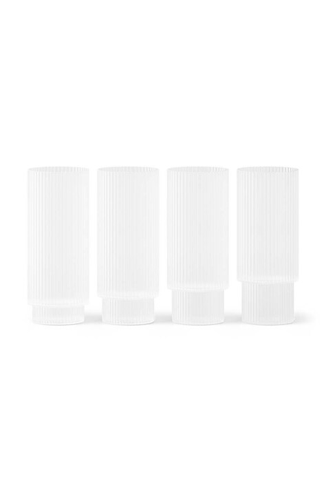 ferm LIVING set de pahare pentru bauturi Ripple Long Drink Glasses 300 ml 4-pack