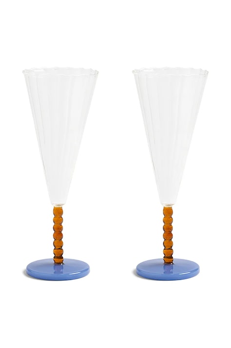 &k amsterdam set de pahare de vin Flute perle amber 2-pack
