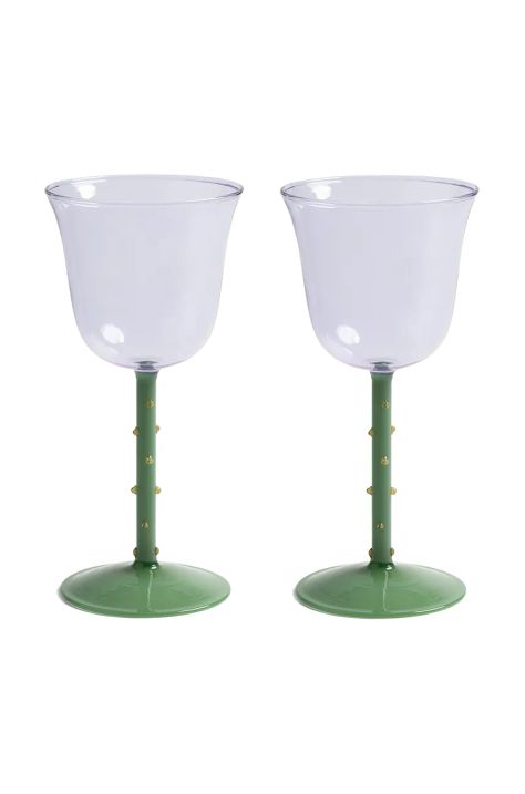 Комплект чаши за вино &k amsterdam dot purple 180 ml (2 броя)