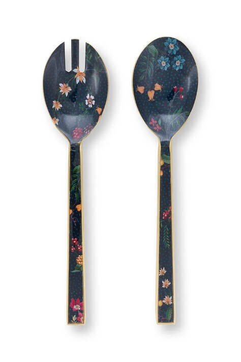 Pip Studio łyżki sałatkowe Enamelled Berry Blues