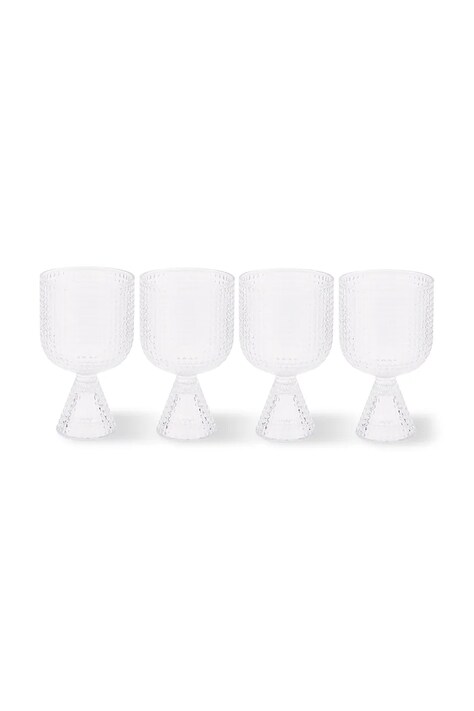 Pols Potten set de pahare de vin Rooftop 390 ml culoarea transparent