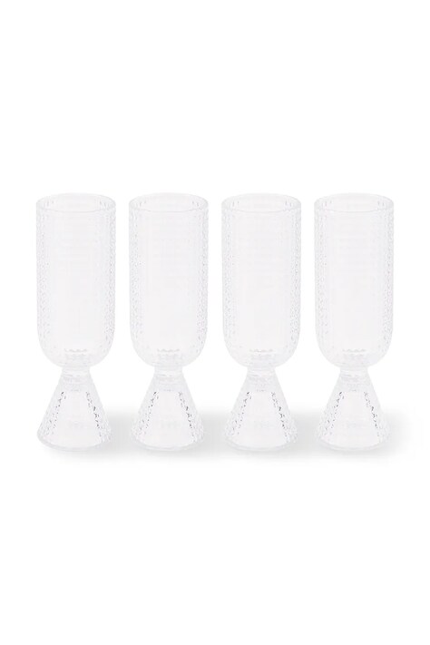 Σετ ποτηριών σαμπάνιας Pols Potten Rooftop 220 ml 4-pack χρώμα: διάφανο