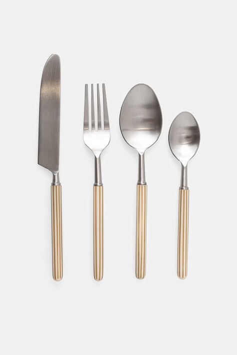 Sada příborů Calma House Mango 4-pack béžová barva