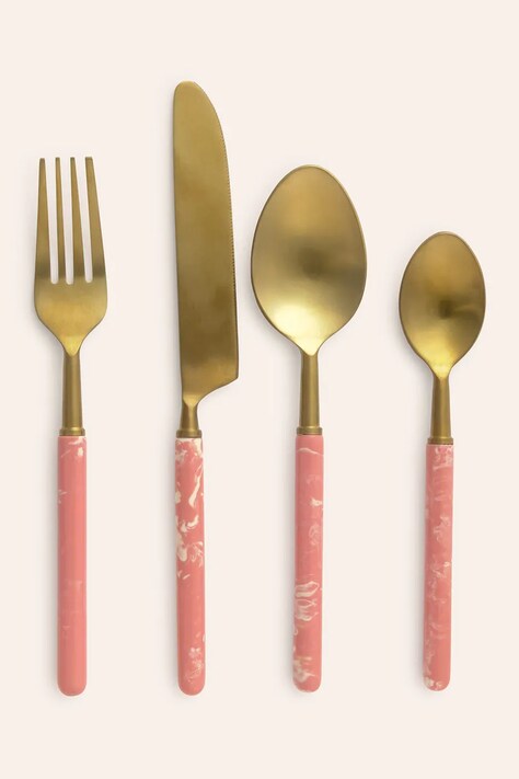 Calma House zestaw sztućców Mango 4-pack kolor różowy