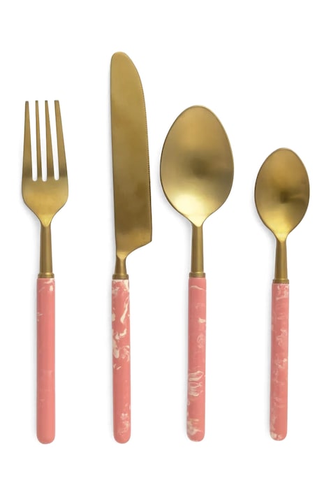 Calma House set de tacâmuri Mango 4-pack culoarea roz