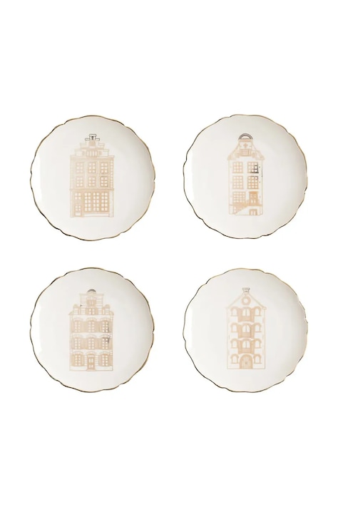 &k amsterdam zestaw talerzy deserowych Canal House 4-pack kolor multicolor