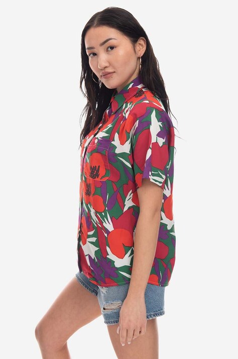 Рубашка с примесью льна A.P.C. regular классический воротник VIAJQ.F12504-RED