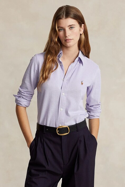 Polo Ralph Lauren сорочка "оксфорд" жіноча бавовняна фіолетова 211924258