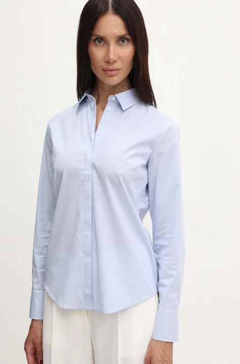 MAX&Co. koszula damska kolor niebieski regular z kołnierzykiem klasycznym 2418111014200